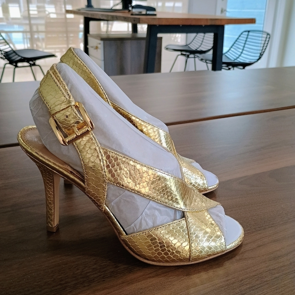 Michael Kors Gold Snakeskin Heels